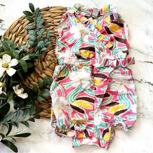DVF x Baby Gap Toddler Girls Pink Floral Wrap Romper